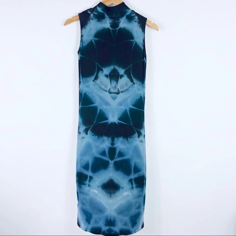 Brightly Twisted Sleeveless Tie Dye‎ Ribbed Dress S - Picture 7 of 7